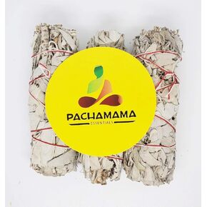 Organic California White Sage Smudge Bundles Sticks 4"-5" (3) Premium