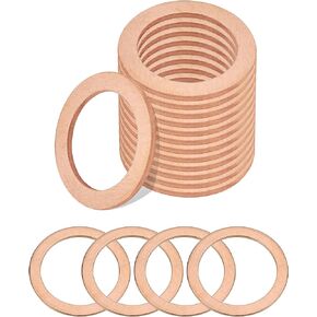 VARGTR 15 Pcs Oil Drain Plug Gasket,Engine Oil Crush Washers Drain Plug Gaskets,Drain Plug Gasket Replacement,Car Accessories 14mm Copper Oil Drain Plug Washer Crush Seal,Replace OEM 007603-014106