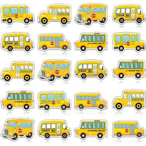 480 Pcs School Bus Stickers Cute School Bus Party Supplies Teachers Stickers for Kids Cartoon Transportation Stickers for Boys Toddler Teens DIY Art Toys Crafts School Classroom Students (Yellow)