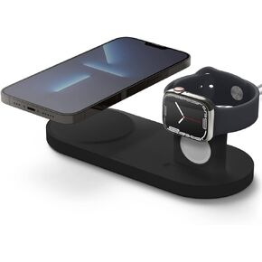 elago W Stand Designed for MagSafe Charger Stand for All Apple Watch Chargers, iPhone 15, 14, 13, 12 Series/AirPods Pro, AirPods Pro 2, AirPods 3 - [Stone] [Charging Cable Not Included]