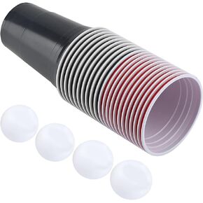 Balls, Beer Set Beer Drinking Game Set Beer Cups22 Cups 4 PingPong Balls (red cups 11+black cups11+4balls)