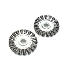 2 Pcs 4" Wire Wheel Power Brush Reel Parallel Wire Brush 5/8" Shank Diameter Hole