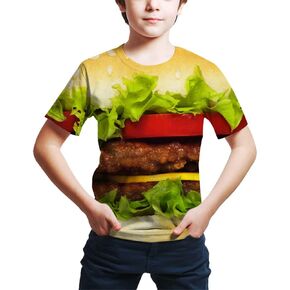 Kids Print 3D Funny Food Graphic Pattern Tees Shirts for Youth Boys Girls 4-14 Years