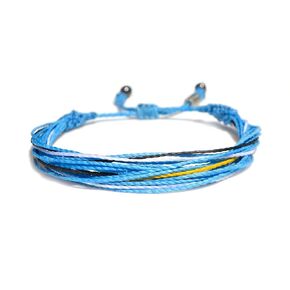 Argentina Soccer Bracelet in Flag Colors Blue, White, Black and Yellow for Men and Women with Hematite Stones