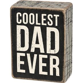 Primitives by Kathy Pinstripe Trimmed Box Sign, Coolest Dad