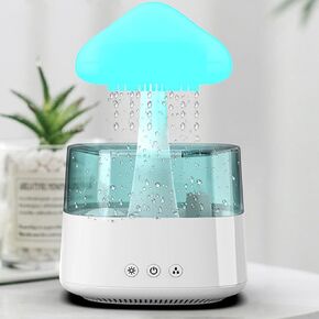 cjc Humidifiers for Bedroom, 7 Color-Changing Led Night Lights, Aromatherapy Essential Oil Diffusers, Bedside Mushroom Water Drip Cloud Diffuser Adjustable-Auto-Shut Off (White Cloud, CH08)