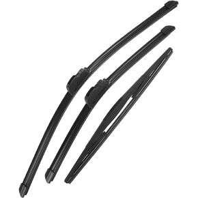 ACROPIX 24" 18" 14" Front Rear Windshield Wiper Blade Set Fit for Subaru Forester 2009-2013 with J/U Hook - Pack of 3 Black