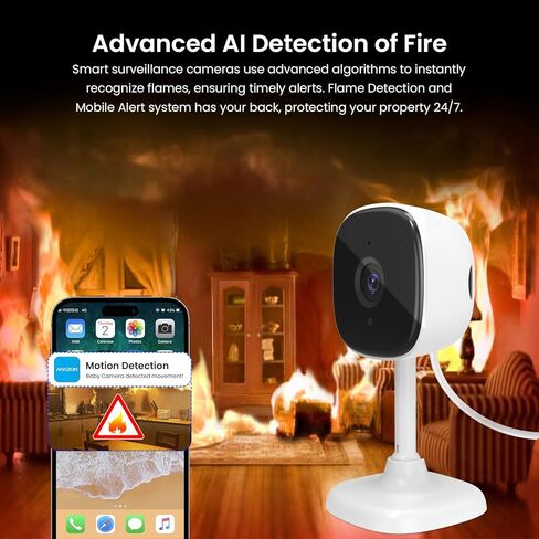 كاميرا WiFi لأمن المنزل، عبوتان من الكاميرا الداخلية لمراقبة الأطفال/الكبار، صوت ثنائي الاتجاه، كشف الحركة، وضع الخصوصية، الرؤية الليلية، بطاقة Micro SD/التخزين السحابي، مساعد Google/متوافق مع Alexa in Kuwait