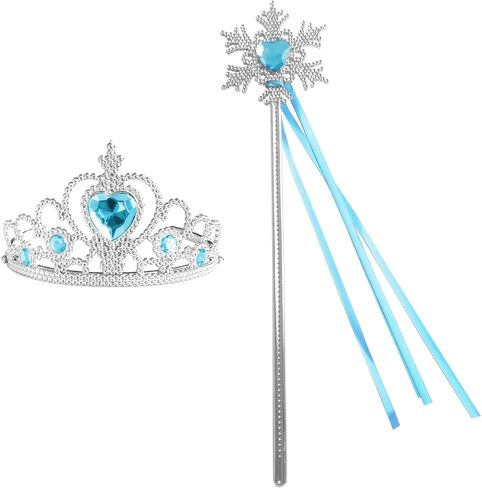 Queen or Princess Crown and Wand for Girl Christmas Costume Present Accessories of Jewelry Set Gift for Christmas Cosplay in Saudi Arabia