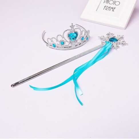 Queen or Princess Crown and Wand for Girl Christmas Costume Present Accessories of Jewelry Set Gift for Christmas Cosplay in Saudi Arabia