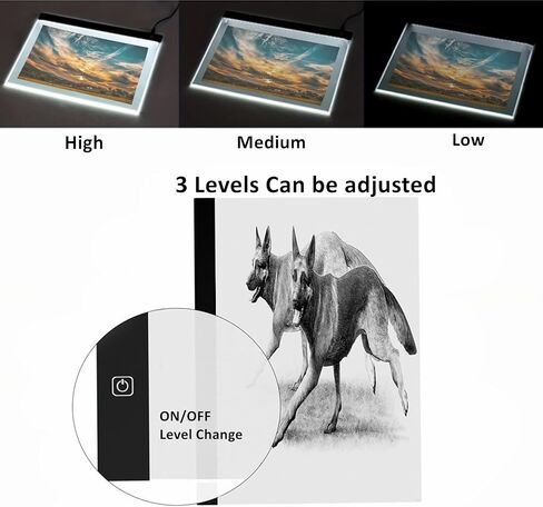 Premium A3 LED Light Pad for Diamond Art, Sketching, Painting - Adjustable Brightness, Sketching, Tracing - USB Powered Complete Art Light Board Kit with Pad Stands and Clips in Saudi Arabia