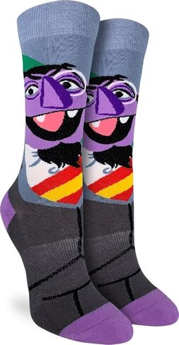 جوارب Good Luck Sock النسائية Sesame Street، Count von Count، للبالغين، مقاس الحذاء 5-9 in Kuwait