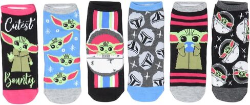 Star Wars The Mandalorian Baby Yoda Poses Juniors/Womens 6 Pack Ankle Socks Medium in Saudi Arabia