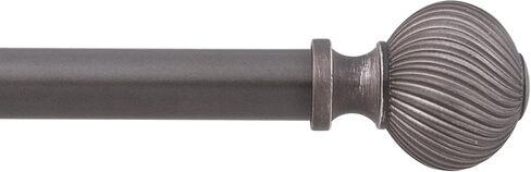 Kenney AZ71888 Vivienne Swirl Ball End Standard Decorative Window Curtain Rod, 28-48" Adjustable Length, Pewter Finish, 5/8" Diameter Steel Tube in Saudi Arabia