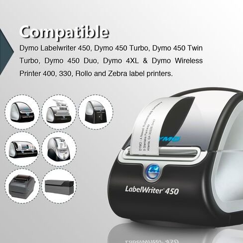 BETCKEY - Compatible DYMO 30256 (2-5/16" x 4") Shipping Labels, Strong Permanent Adhesive & Perforated, Compatible with DYMO Labelwriter 450, 4XL, Rollo & Zebra Desktop Printers [2 Rolls/600 Labels] in Saudi Arabia