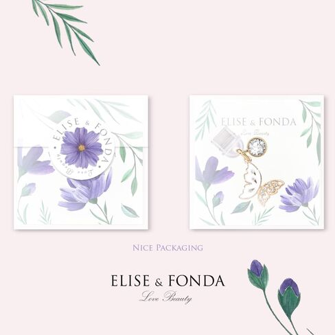 ELISE & FONDA TP329 Type-C USB منفذ شحن مضاد للغبار قابس كريستال الفراشة للهاتف الخلوي لهواتف Samsung/Huawei/OnePlus/Xiaomi/oppo Android (أبيض) in Saudi Arabia