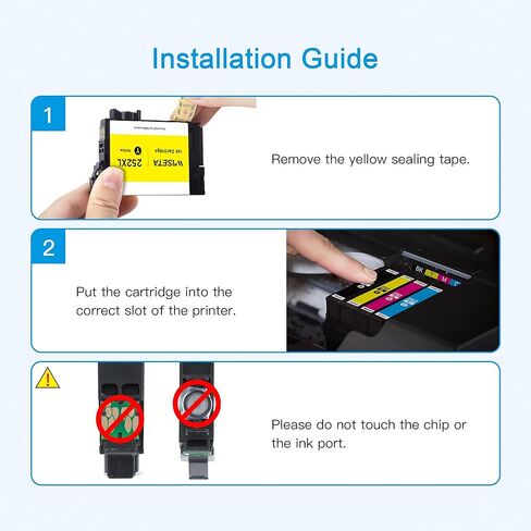 Wiseta Remanufactured Ink Cartridge Replacement for Epson 252XL 252 XL T252XL120 to use with Workforce WF-7110 WF-7720 WF-7710 WF-3620 WF-3620 WF-3640 (Black, Cyan, Magenta, Yellow 4 Pack) in Saudi Arabia