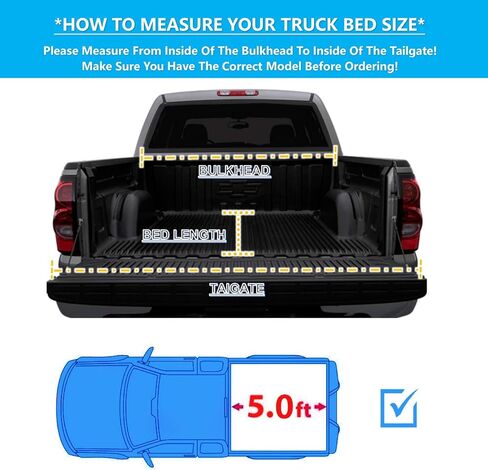 Mamoru Hard Tri-Fold Solid Tonneau Cover for 2020 2021 2022 2023 2024 Jeep Gladiator 5ft Truck Bed Cover | Fit for Factory Utility Track in Saudi Arabia
