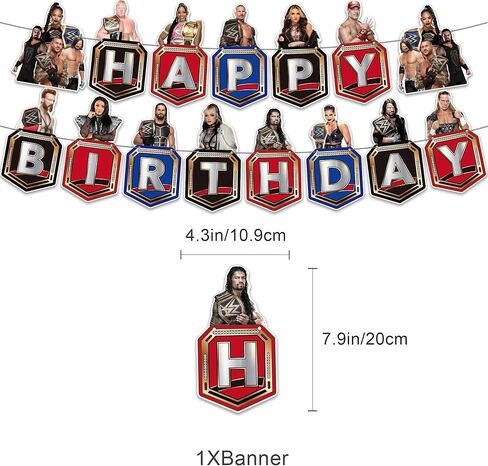 44 قطعة من لوازم حفلات المصارعة، تتضمن ديكورات حفلات أعياد الميلاد المصارعة 16 بالونة لاتكس، 1 قطعة علوية للكعك، 24 قطعة علوية للكب كيك، 1 لافتة، 1 خلفية عيد ميلاد سعيد، 1 مفرش طاولة in Kuwait