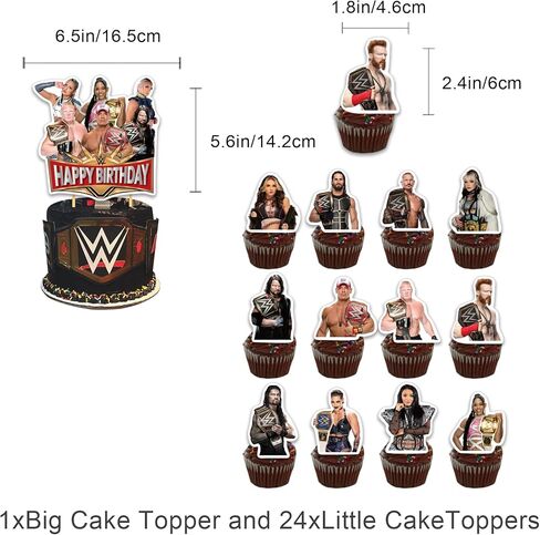 44 قطعة من لوازم حفلات المصارعة، تتضمن ديكورات حفلات أعياد الميلاد المصارعة 16 بالونة لاتكس، 1 قطعة علوية للكعك، 24 قطعة علوية للكب كيك، 1 لافتة، 1 خلفية عيد ميلاد سعيد، 1 مفرش طاولة in Kuwait