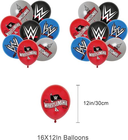 44 قطعة من لوازم حفلات المصارعة، تتضمن ديكورات حفلات أعياد الميلاد المصارعة 16 بالونة لاتكس، 1 قطعة علوية للكعك، 24 قطعة علوية للكب كيك، 1 لافتة، 1 خلفية عيد ميلاد سعيد، 1 مفرش طاولة in Kuwait