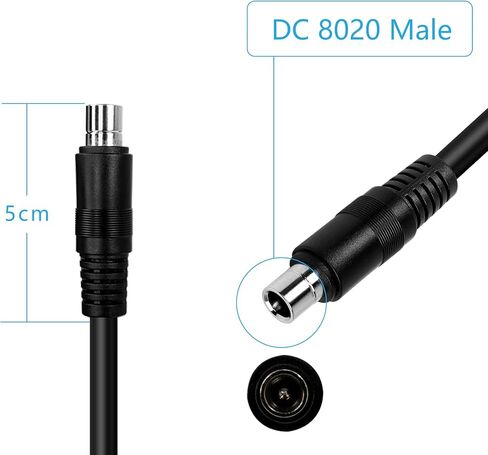 RIIEYOCA XT60 to DC 8020 Connector Adapter,XT60 Female to DC 8.0mm x 2.0mm Male 14AWG Power Cable,for Lipo Battery Pack Portable Power Station Solar Generator Portable Solar Panel(1M/3Ft) in Saudi Arabia