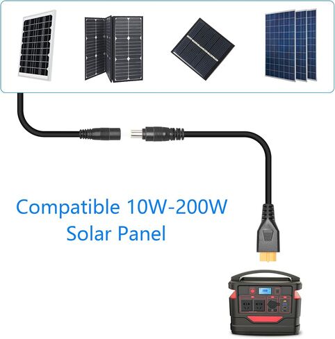 RIIEYOCA XT60 to DC 8020 Connector Adapter,XT60 Female to DC 8.0mm x 2.0mm Male 14AWG Power Cable,for Lipo Battery Pack Portable Power Station Solar Generator Portable Solar Panel(1M/3Ft) in Saudi Arabia