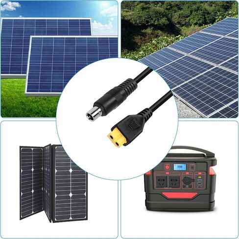 RIIEYOCA XT60 to DC 8020 Connector Adapter,XT60 Female to DC 8.0mm x 2.0mm Male 14AWG Power Cable,for Lipo Battery Pack Portable Power Station Solar Generator Portable Solar Panel(1M/3Ft) in Saudi Arabia