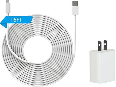 Mubview 20Ft Power Extension Cable for Wyze Cam, Blink XT Cam, Yi Camera, NestCam Charge Power Supply Adapter Extension Cord Compatible with Indoor Outdoor Security Camera in Kuwait