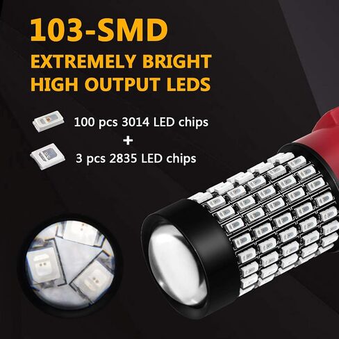 PHINLION 3156 3157 LED مصابيح كهربائية الفرامل الحمراء السوبر مشرق 2800 لومينز 3014 103-SMD 3057 3457 4057 4157 LED بدوره إشارة الوامض الذيل وقف أضواء in Kuwait