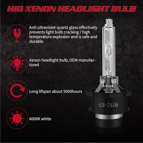 for Acura TSX 2004-2015 Xenon HID Headlight D2S Low Beam Headlight Bulbs Replacement Kit,35W 6000K Cool White,2pcs hid Bulbs in Kuwait