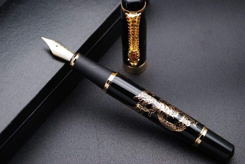 قلم حبر JINHAO Golden Relievo CHUAN REN مقاس M Nib in Kuwait