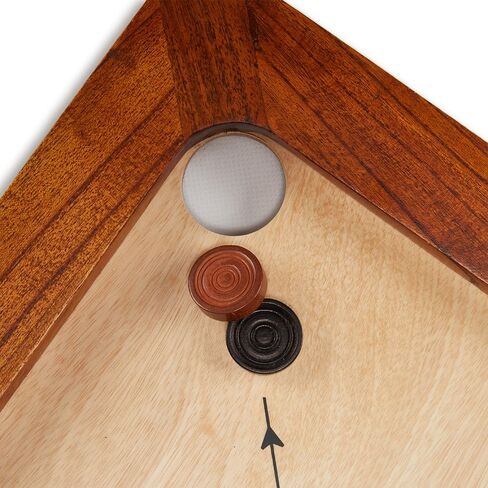 مجموعة لوحة لعب Carrom المميزة - لوحة لعب بالحجم الرسمي مقاس 33 × 33 بوصة، بما في ذلك رجال Carrom والمهاجم والمسحوق - حواف من الخشب الصلب لتحسين الارتداد - صنع في الهند - قيمة رائعة لجميع اللاعبين in Kuwait