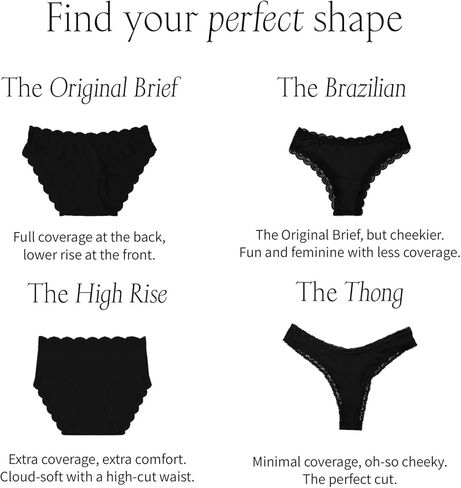 Stripe & Stare Brazilian Brief Panty Pack, Brazilian Panties for Women (XS-X1) in Saudi Arabia