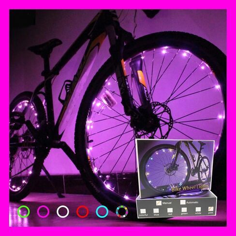2 Tire Pack LED Bike Wheel Lights, Brighter and Saftier for Kids Adults Night Riding (Green) in Saudi Arabia