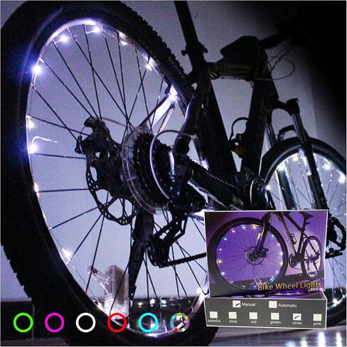 2 Tire Pack LED Bike Wheel Lights, Brighter and Saftier for Kids Adults Night Riding (Green) in Saudi Arabia