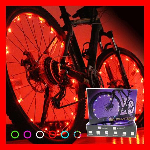2 Tire Pack LED Bike Wheel Lights, Brighter and Saftier for Kids Adults Night Riding (Green) in Saudi Arabia