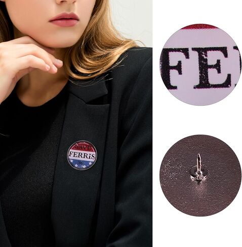 Save Ferris 86 Pin 1986 Film Ferris Buellers Day Off Brooch Pins Save Ferris Enamel Pin Retro Ferris Button Pin للنساء والرجال 80s طية صدر السترة دبوس شارة مستديرة عتيقة هدايا رائعة لمحبي Ferris in Kuwait
