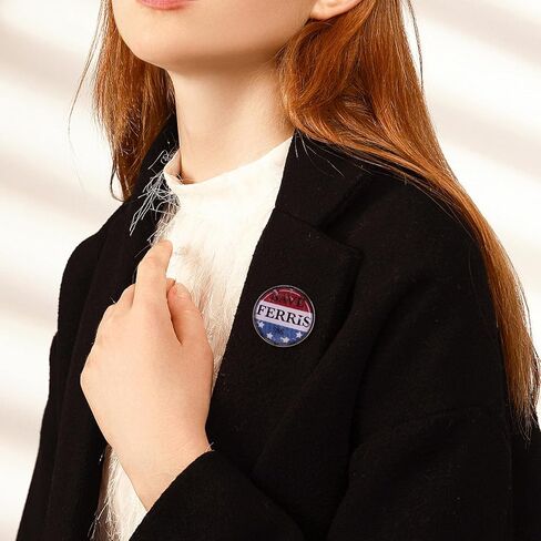 Save Ferris 86 Pin 1986 Film Ferris Buellers Day Off Brooch Pins Save Ferris Enamel Pin Retro Ferris Button Pin للنساء والرجال 80s طية صدر السترة دبوس شارة مستديرة عتيقة هدايا رائعة لمحبي Ferris in Kuwait