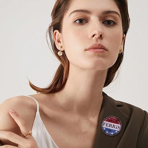 Save Ferris 86 Pin 1986 Film Ferris Buellers Day Off Brooch Pins Save Ferris Enamel Pin Retro Ferris Button Pin للنساء والرجال 80s طية صدر السترة دبوس شارة مستديرة عتيقة هدايا رائعة لمحبي Ferris in Kuwait