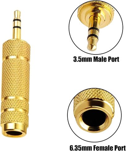 8pcs Audio Jack Adapter 6.35mm to 3.5mm Auxiliary Audio Adapter Sets 4pcs 6.35mm Male to 3.5mm Female Audio Adapter and 4pcs 1/4 Female to 1/8 Male Headphone Adapter in Saudi Arabia