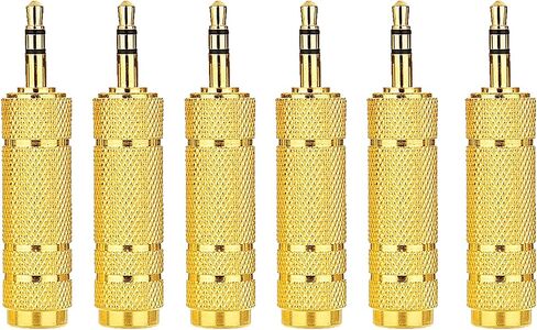 8pcs Audio Jack Adapter 6.35mm to 3.5mm Auxiliary Audio Adapter Sets 4pcs 6.35mm Male to 3.5mm Female Audio Adapter and 4pcs 1/4 Female to 1/8 Male Headphone Adapter in Saudi Arabia