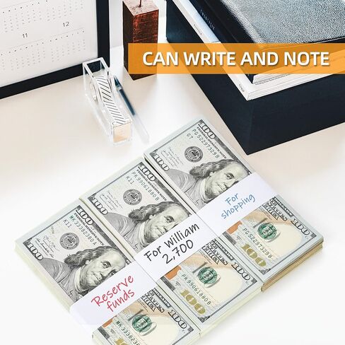 عصابات النقود للنقود، 550 حزمة من الأربطة النقدية البيضاء الفارغة، أشرطة العملات ذاتية اللصق لمنظم النقود الورقية لأغلفة الفواتير in Kuwait