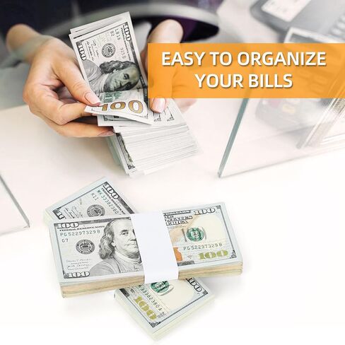 عصابات النقود للنقود، 550 حزمة من الأربطة النقدية البيضاء الفارغة، أشرطة العملات ذاتية اللصق لمنظم النقود الورقية لأغلفة الفواتير in Kuwait