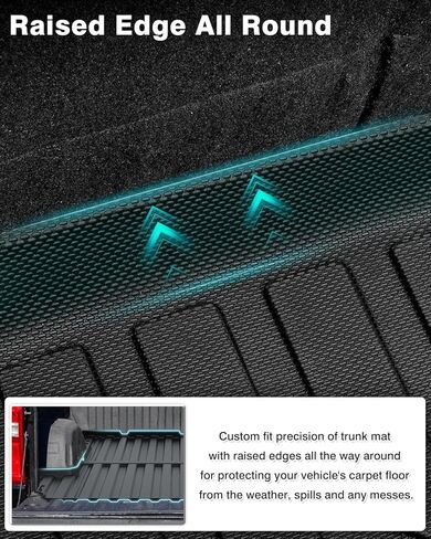 حصيرة سرير الشاحنة لسيارة 2019-2024 Chevy Silverado/GMC Sierra 1500، فقط لسرير 5.8 قدم، بطانة سرير لجميع الأحوال الجوية TPE عديم الرائحة باللون الأسود in Kuwait