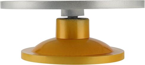 عجلة نحت مقاس 12 بوصة من MOUYAT، نحت فخار دائري، عجلة نحت معدنية دوارة عجلة ربط سيراميك أداة تزيين النماذج DIY، الحرف الفنية، ذهبي + فضي in Kuwait