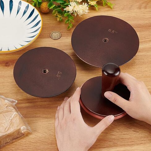 BENECREAT 3 Sets Wooden Ceramic Top, 4.5"/5.5"/6.3" Beech Wood Interchangeable Pottery Tool with Handle, Coconut Brown Clay Modeling Tools for Ceramic Bowl & Plate Making DIY in Saudi Arabia