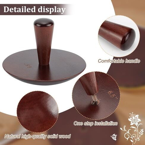 BENECREAT 3 Sets Wooden Ceramic Top, 4.5"/5.5"/6.3" Beech Wood Interchangeable Pottery Tool with Handle, Coconut Brown Clay Modeling Tools for Ceramic Bowl & Plate Making DIY in Saudi Arabia