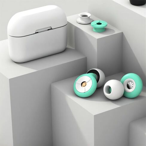 سدادات أذن لتقليل الضوضاء، سدادات أذن ناعمة ومريحة وقابلة لإعادة الاستخدام لإلغاء الضوضاء لحفلات الدراسة أثناء النوم - سدادات أذن من السيليكون للنوم - 6 سماعات أذن باللون الأخضر S/M/L in Kuwait