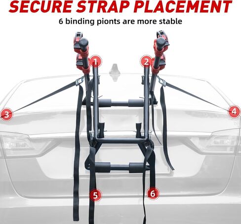 2 Bike Hitch Mount Rack for Car, Truck, SUV, Minivan with 1-1/4" & 2" Hitch, Bicycle Carrier Racks with Straps Black in Saudi Arabia